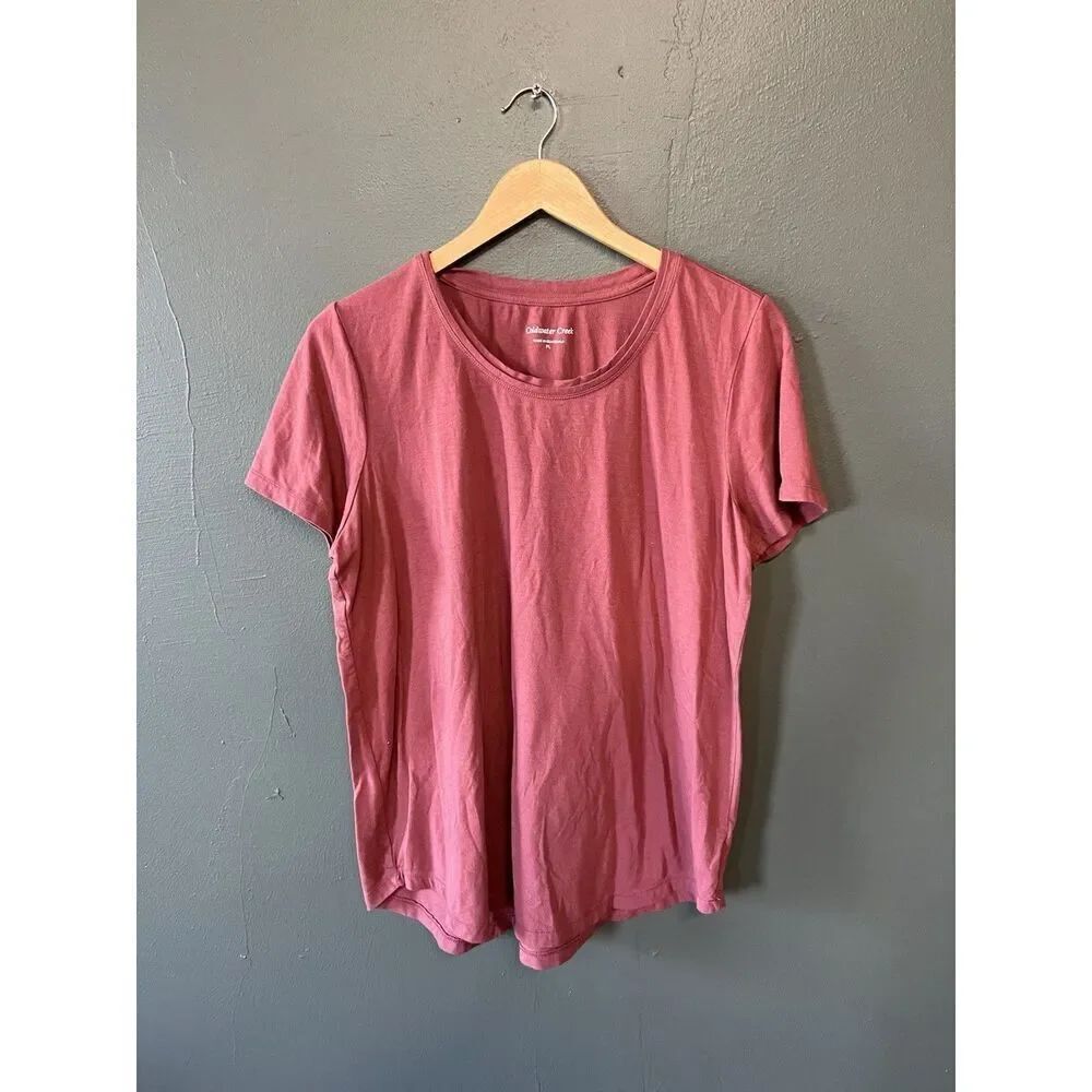 Coldwater Creek Womens Red Short Sleeve T-shirt Size Petite Large
